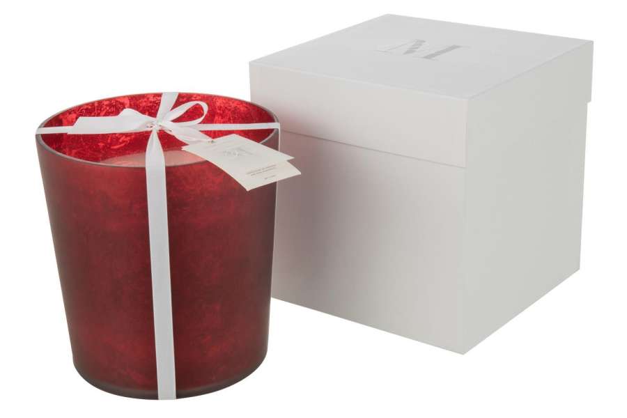 SCENTED CANDLE M-CHIC GLASS RED LARGE-140H