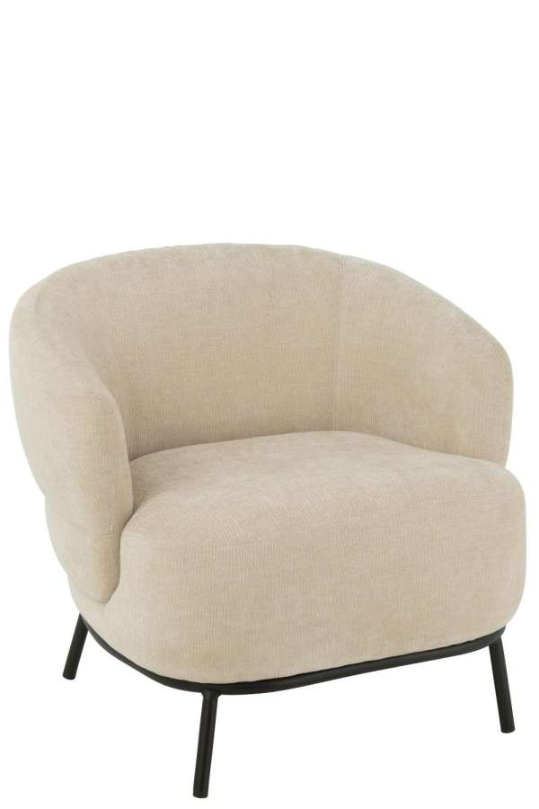 LOUNGE CHAIR MARS POPLAR WOOD/FOAM BEIGE