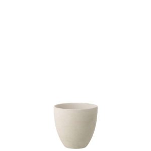 FLOWERPOT ROUND POTTERY WHITE MEDIUM