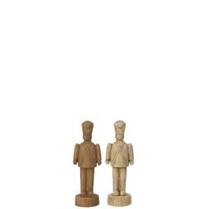 NUTCRACKER WOOD LOOK POLYRESIN DARK BROWN/BEIGE SMALL ASSORTMENT OF 2