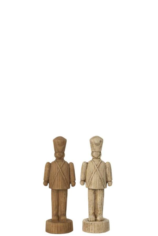 NUTCRACKER WOOD LOOK POLYRESIN DARK BROWN/BEIGE SMALL ASSORTMENT OF 2