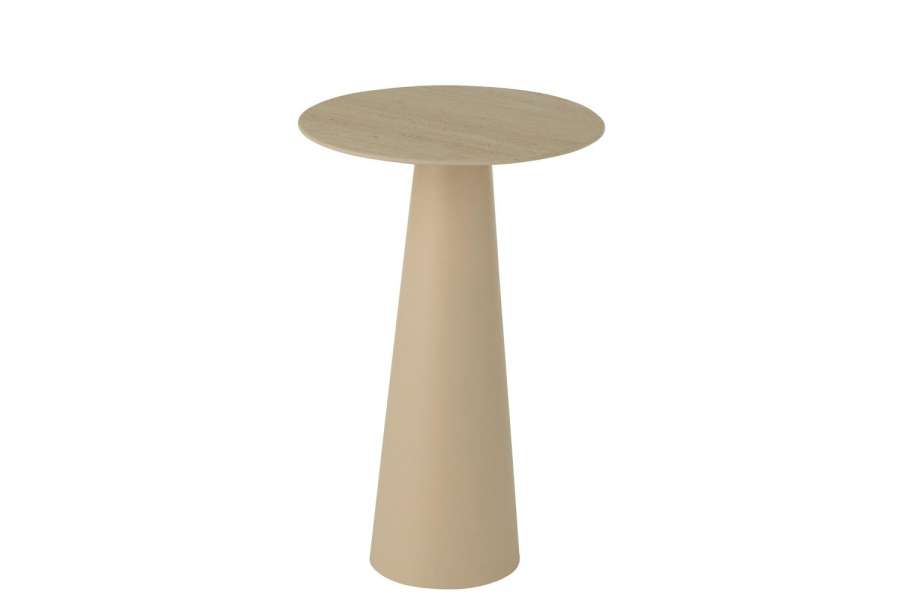 SIDE TABLE COLUMN CONE IRON ECRU/BEIGE