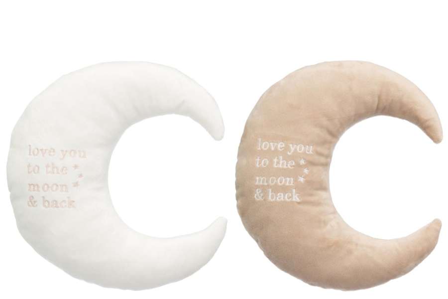 MOON POLYESTER WHITE/BEIGE ASSORTMENT OF 2