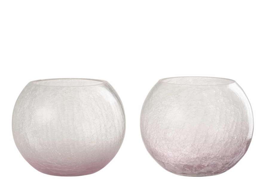 HURRICANE ORB CRAQUELURE GLASS PURPLE LARGE ASSORTMENT OF 2