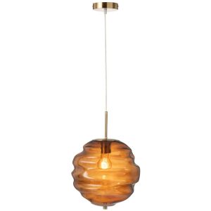 HANGING LAMP HONEYCOMB GLASS BROWN