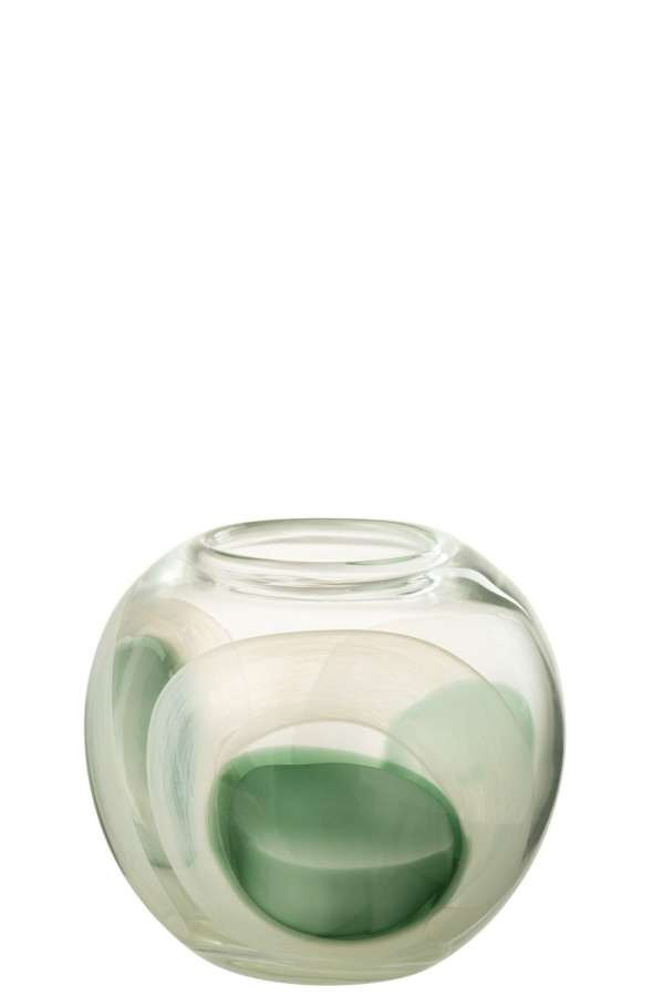 VASE LIVY GLASS GREEN/WHITE/TRANSPARENT SMALL