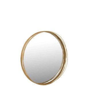 MIRROR AURORA ROUND IRON/GLASS GOLD MEDIUM