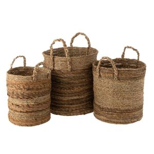 SET OF 3 BASKETS LUCIE RAFFIA NATURAL