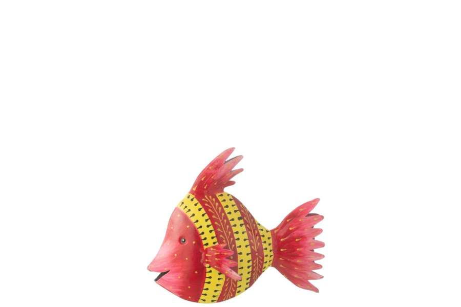 FISH IRON RED/YELLOW SMALL