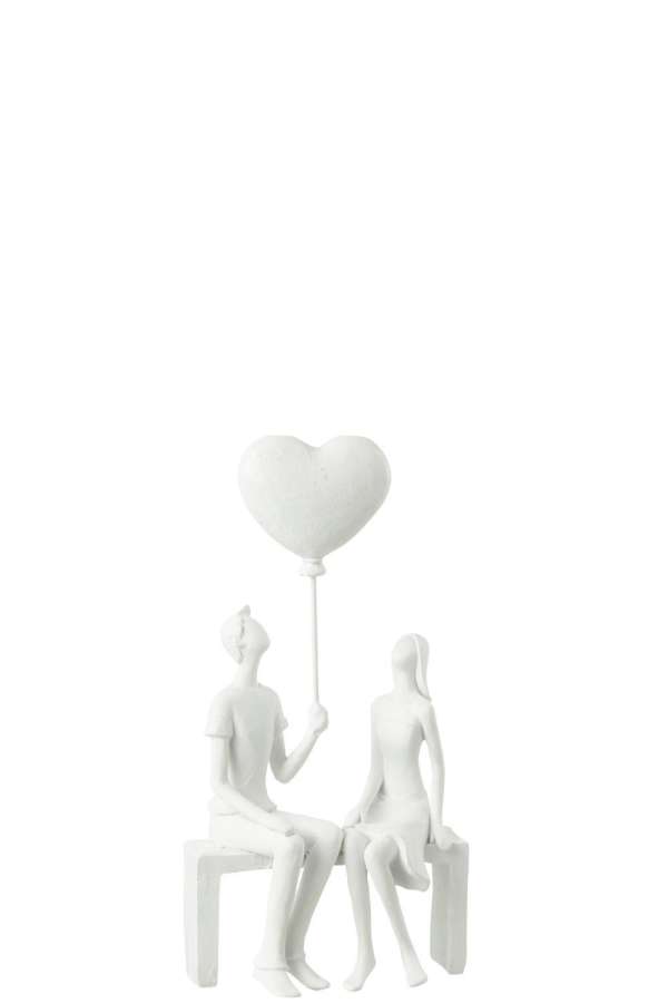COUPLE SITTING HEART BALLOON POLY WHITE
