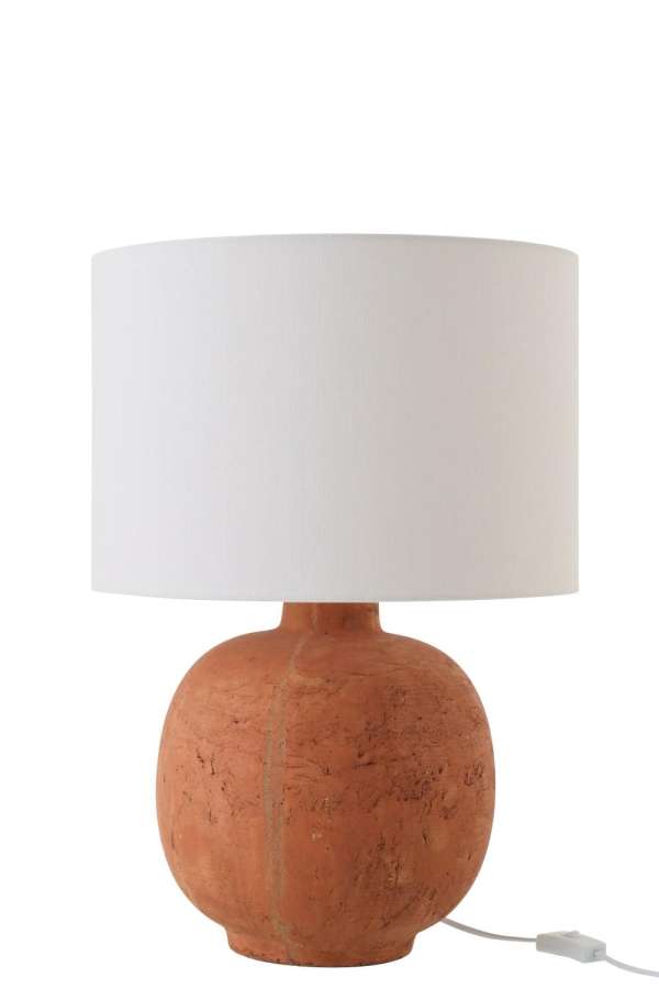 TABLE LAMP BALL CERAMIC TERRACOTTA