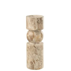 CANDLE HOLDER MARBLE BEIGE LARGE