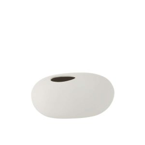 VASE OVAL CERAMIC MATT WHITE LARGE