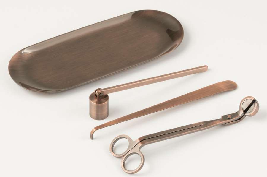 CANDLE SNUFFER CANDLE KIT IRON COPPER COLORED