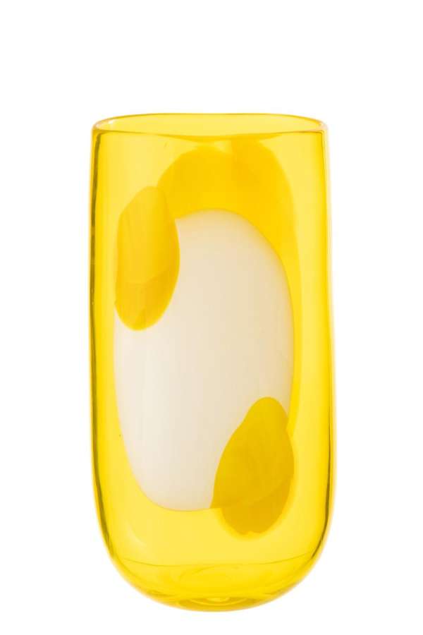 VASE MONA GLASS TRANSPARENT/YELLOW SMALL