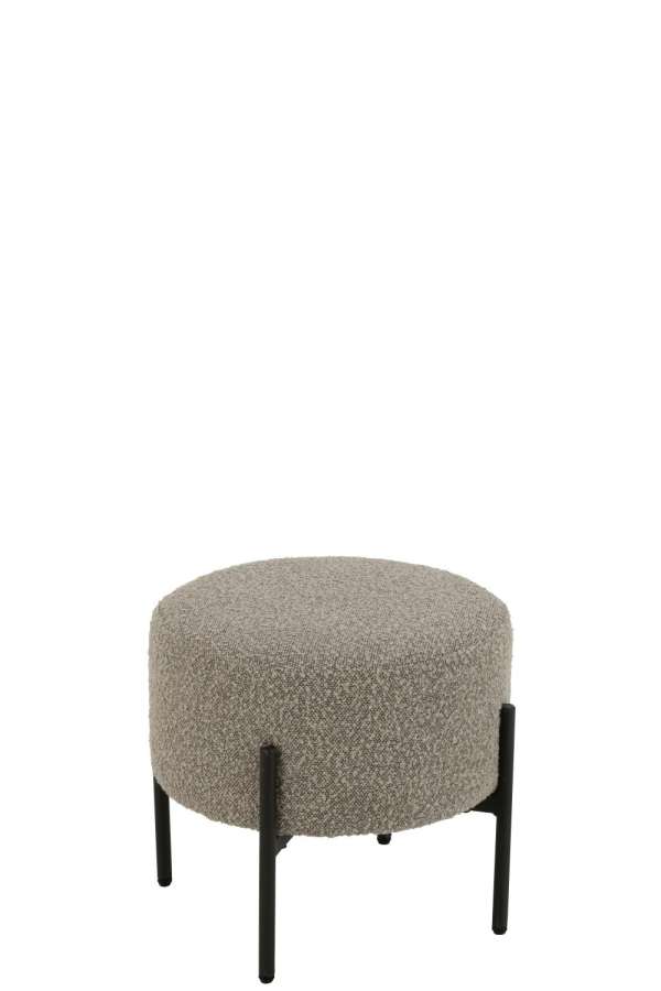 STOOL BOUCLE PLYWOOD/POLYESTER GREY/BLACK