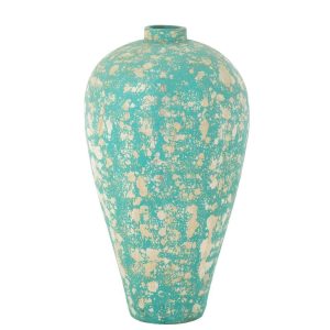 VASE POT ANTIQUE CEMENT AZUR