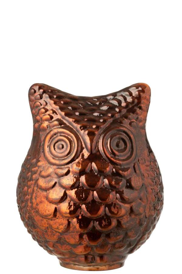 OWL GLASS RUST BROWN