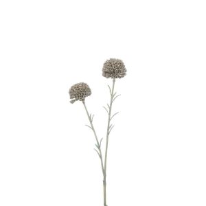 BRANCH MARIGOLD 2 FLOWERS+GLITTERS PLASTIC LIGHT GREEN