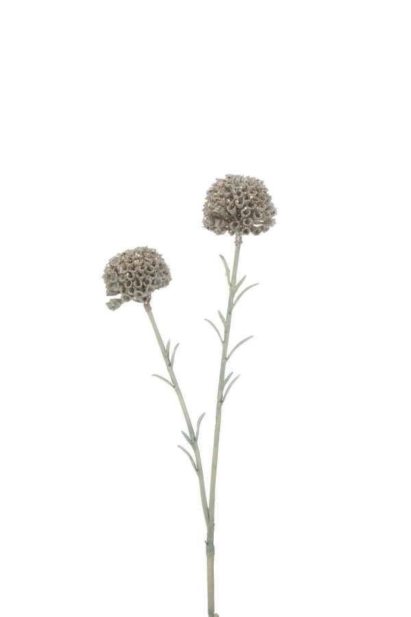 BRANCH MARIGOLD 2 FLOWERS+GLITTERS PLASTIC LIGHT GREEN