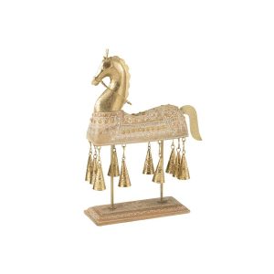 HORSE BELLS MANGO WOOD/IRON NATURAL/WHITE