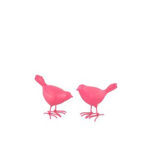 BIRD POLYRESIN PINK SMALL ASSORTMENT OF 2