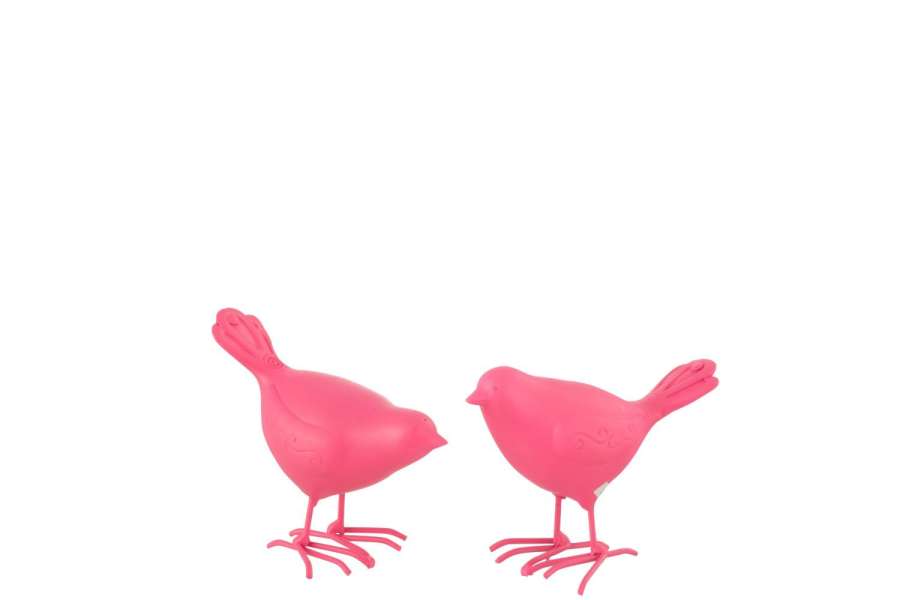 BIRD POLYRESIN PINK SMALL ASSORTMENT OF 2