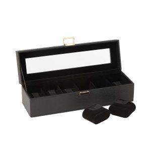 SWATCH BOX 6 COMPARTMENTS ARTIFICIAL LEATHER BLACK
