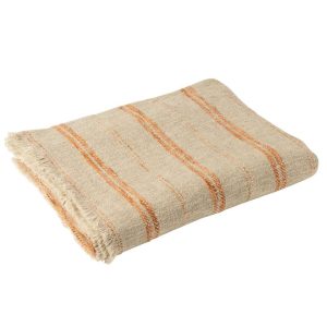 PLAID STRIPES LINEN/COTTON BEIGE/RUST