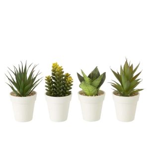PLANTS IN POT ARTIFICIAL GREEN ASSORTMENT OF 4