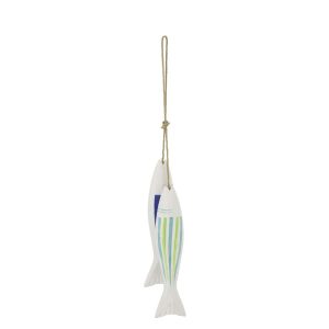 HANGER FISH STRIPED MDF/ROPE MULTICOLORED