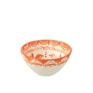 BOWL GRANADA HIGH CERAMIC WHITE/ORANGE MEDIUM