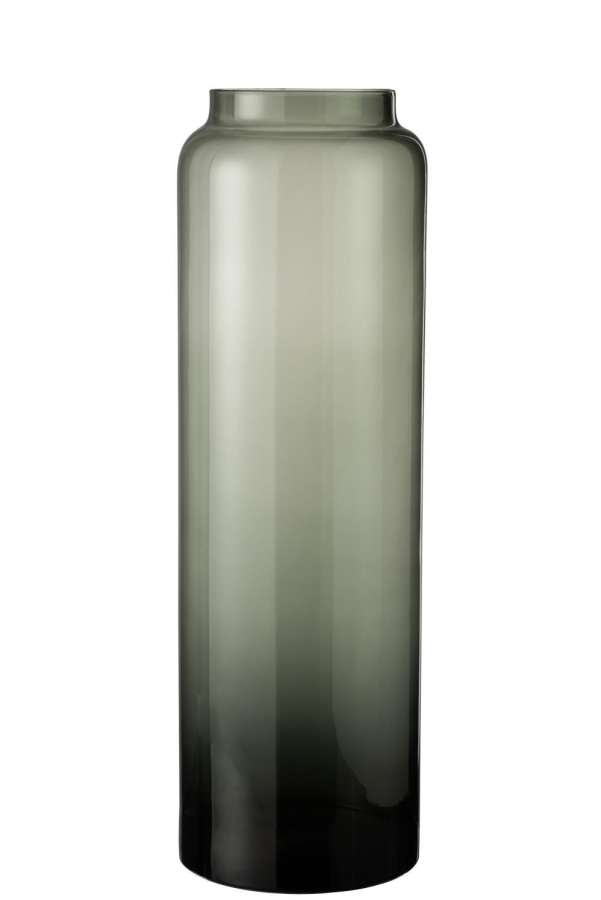 VASE RIGHT LONG GLASS GREY LARGE