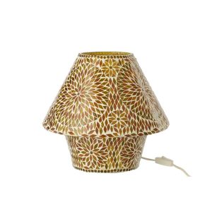 TABLE LAMP MOSAIC GLASS BROWN/DARK ORANGE LARGE