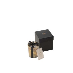 SCENTED CANDLE M-CHIC GLASS GOLD/BLACK SMALL-48H