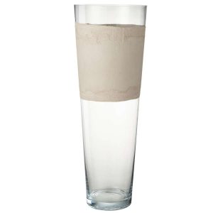 VASE DELPH GLASS TRANSPARENT/BEIGE EXTRA LARGE