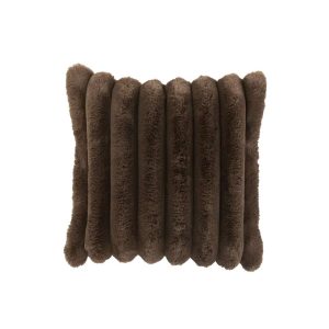 CUSHION LARGE CORDUROY POLYESTER CHOCOLATE