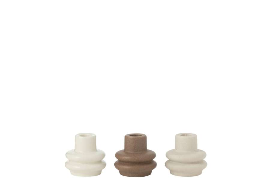 CANDLE HOLDER BUOYS PORCELAIN MIX ASSORTMENT OF 3