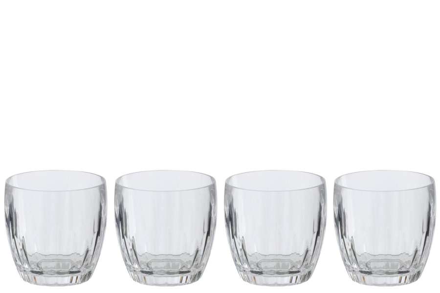 BOX OF 4 DRINKING GLASS ACRYLIC TRANSPARENT