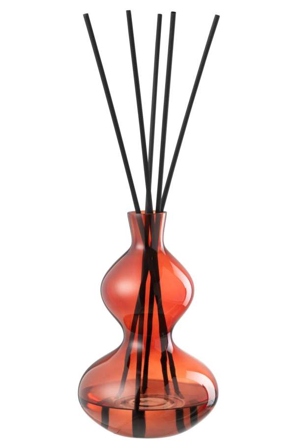 SCENTED OIL OLIVE&FRANKINCENSE GLASS RED LARGE