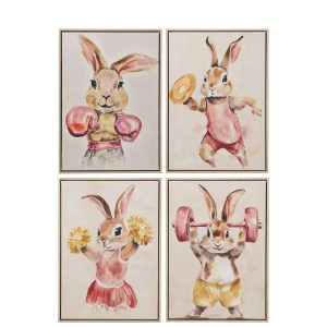 PAINTING SPORTY RABBIT ACRYLIC MULTI ASS4