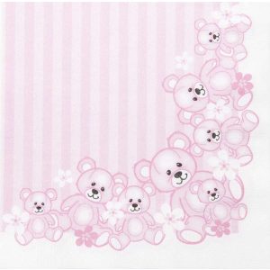 Serviett Lunch  33X33Cm Bamser Rosa