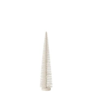 CHRISTMAS TREE DECO GLITTERS PLASTIC WHITE MEDIUM