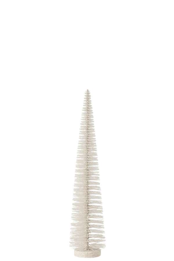 CHRISTMAS TREE DECO GLITTERS PLASTIC WHITE MEDIUM