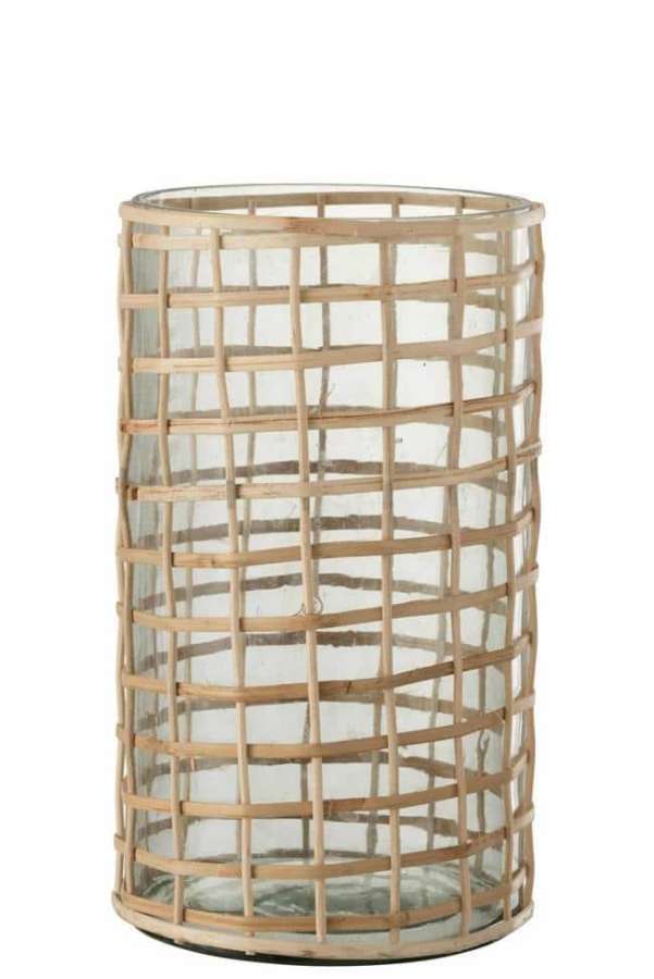 HURRICANE VIOLET GLASS/REED NATURAL LARGE