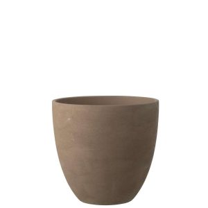 FLOWERPOT ROUND POTTERY TAUPE EXTRA LARGE