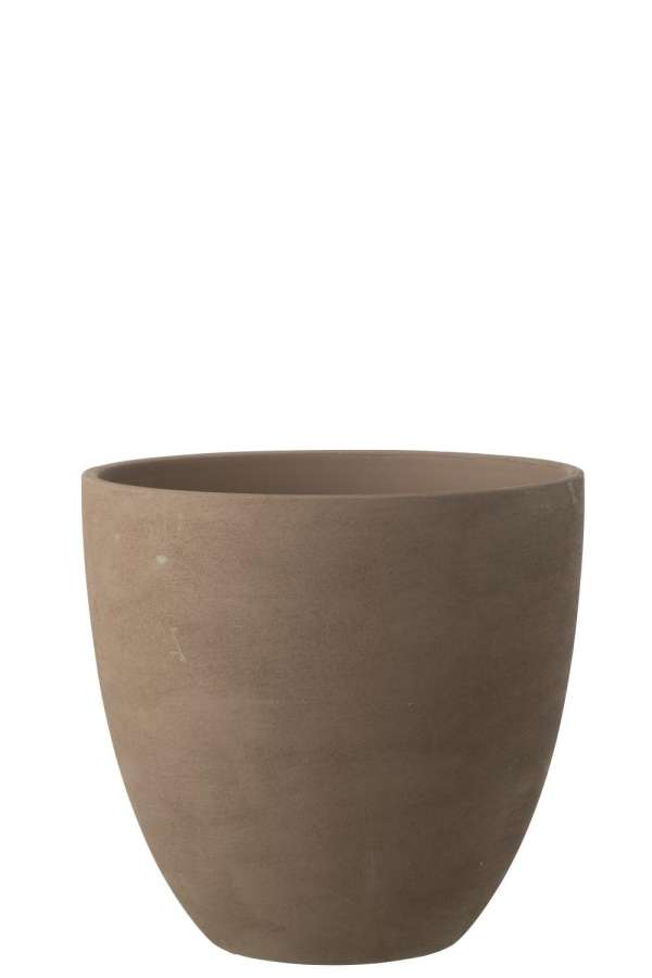 FLOWERPOT ROUND POTTERY TAUPE EXTRA LARGE