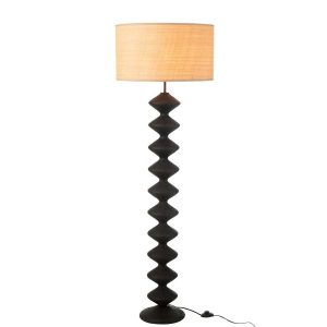 FLOOR LAMP CATERPILLAR POPLAR WOOD BLACK/NATURAL