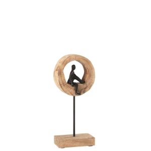 FIGURE THINK RING LOW MANGO WOOD/ALUMINIUM BLACK