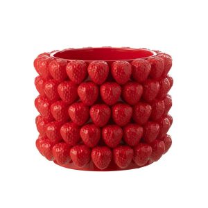 FLOWERPOT STRAWBERRIES CERAMIC RED EXTRA LARGE